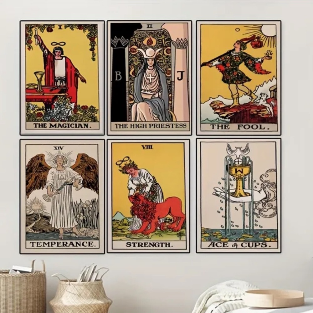 Classic Tarot Card Canvas Print Set Major Arcana Wall Art